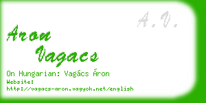 aron vagacs business card